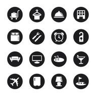 Hotel Icons Set 1 - Black Circle Series