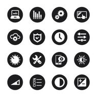 Settings Icons - Black Circle Series