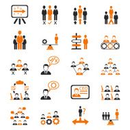 Business and human resources icons vector set