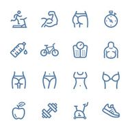 Fitness line icons