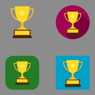 Flat Gold Trophy icons