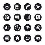 Smartphone Interface Icons - Black Circle Series