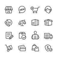 Shopping and Shipping Icons - Line Series