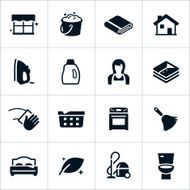 Black Cleaning Icons