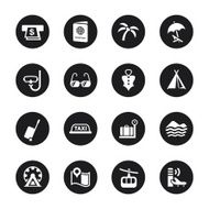 Travel and Vacation Icons Set 2 - Black Circle Series