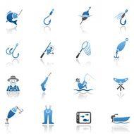 Fishing icon set N2