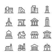 Buildings Icons - Line Series