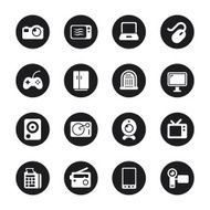 Electronics Icons - Black Circle Series