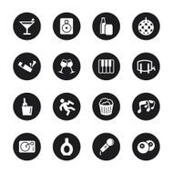 Pub and Bar Icons - Black Circle Series