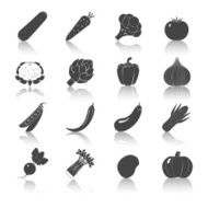 Vegetables Black Icons Set