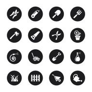 Gardening Icons - Black Circle Series