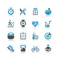 Vector of fitness and health icons