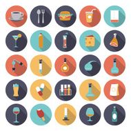 Flat design icons for food and drinks industry N2