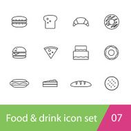 food outline icon set