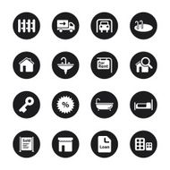 Real Estate Icons Set 1 - Black Circle Series