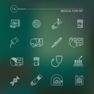 Medical tests icons outline