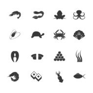 Seafood icons set N2