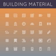 Vector Building Material Line Icons