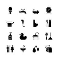 Bathroom icons - Regular Black