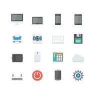 Pixel perfect electronic devices flat icons