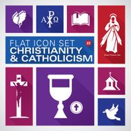 Flat icons 23 Christianity and Catholic Religious - Illustration