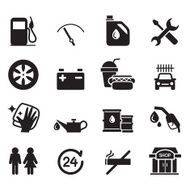 Gas station icon set