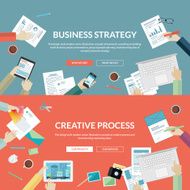 Flat design concepts for business strategy and creative process N2