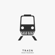 Black Train Icon Vector illustration