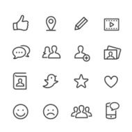 Social Media Icons - Line Series