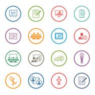 Business Coaching Icon Set Online Learning Flat Design