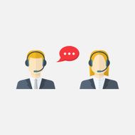 Male and female call center avatars