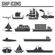 Boats and ships icons set