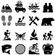 Outdoor Recreation Icons - Black Series