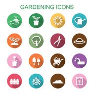 gardening long shadow icons