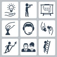 Vector conceptual icon set of success business metaphors