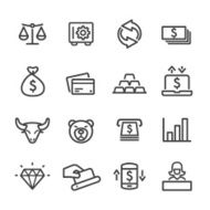 Finance Icons Set - Line Series