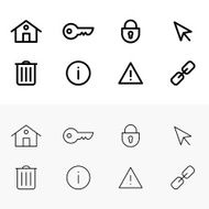 Set of flat line icons