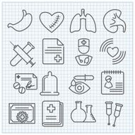 Vector medicine theme icons set