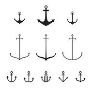 Set of anchors vector illustration
