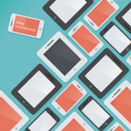 Mobile phones and tablet computers with Stay connected text