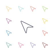 arrow cursor flat icons set