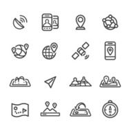 Gps Location and Communication Icons - Line Series