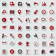 iconset automobile red & black sticker