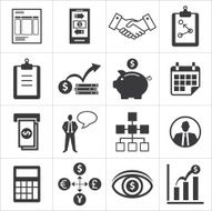 set of icons for business finance m-banking