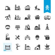 Industrial buildings and construction related vector icons