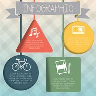 Infographic hanging geometric shape