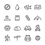Tourism and Camping Icons - Line Series
