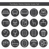 Furniture Line Icons Set N2