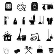 Cleaning icons set