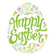 Easter egg with different floral decorations postcard
